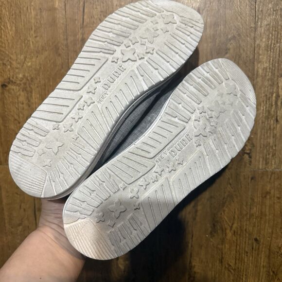 Hey Dude Wally Chambray Castlerock Men Size 12 Slip On Comfort Orthopedic Shoes - Picture 4 of 4